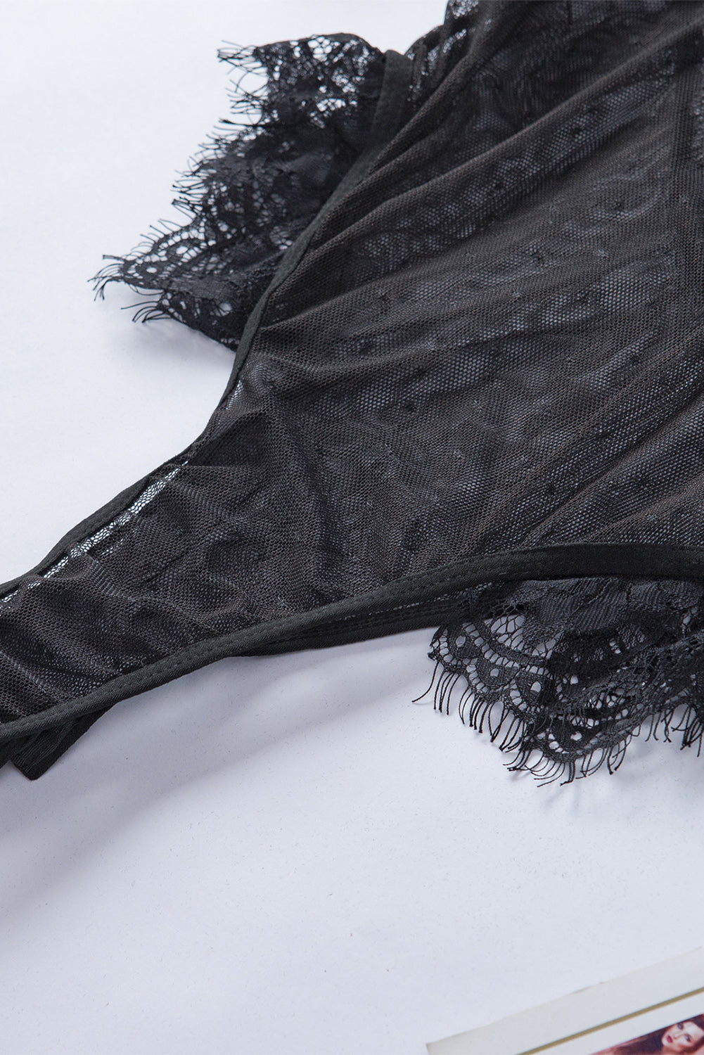 Black Lace Mesh Teddy Lingerie