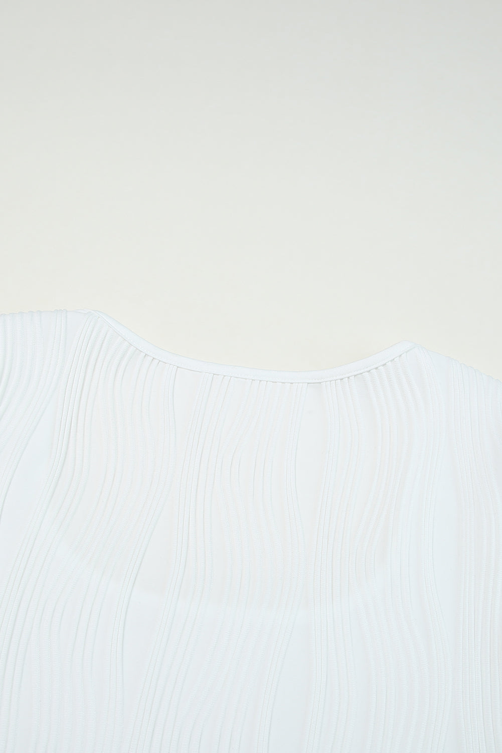 Bright White Ribbed Knit Long Sleeve Square Neck Bodysuit