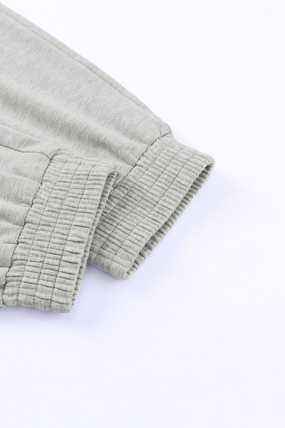 Gray Smocked High Waist Jogger Pants