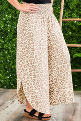 Leopard Plus Size Leopard Wide Leg Pants