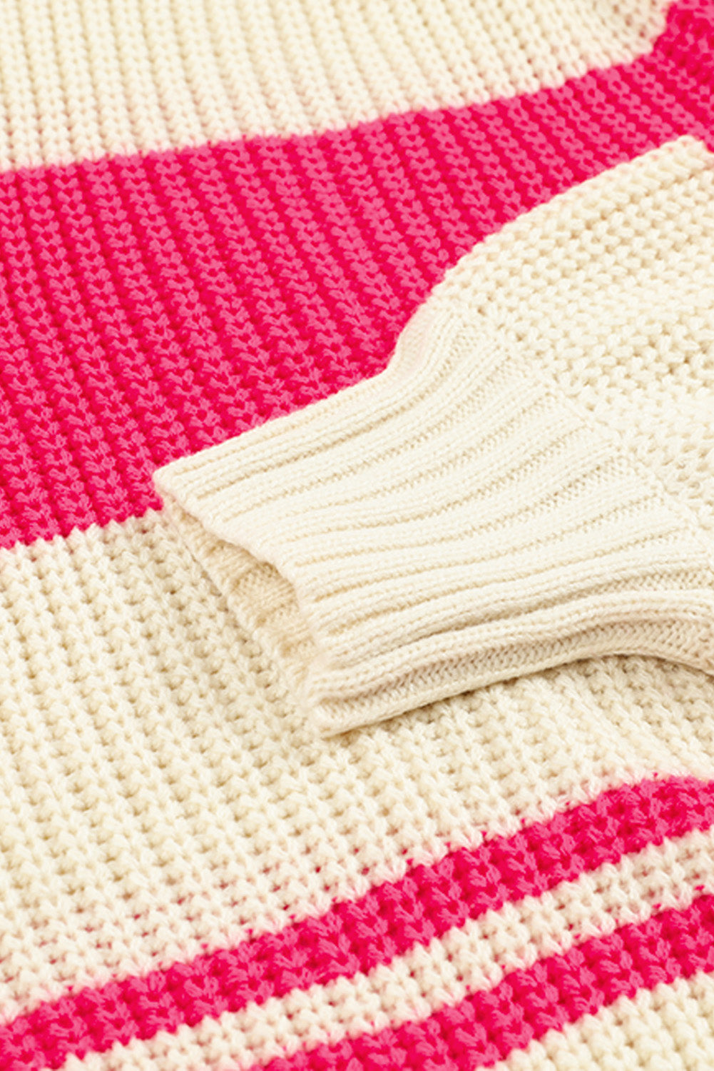 Black Striped Cold Shoulder Knit Sweater