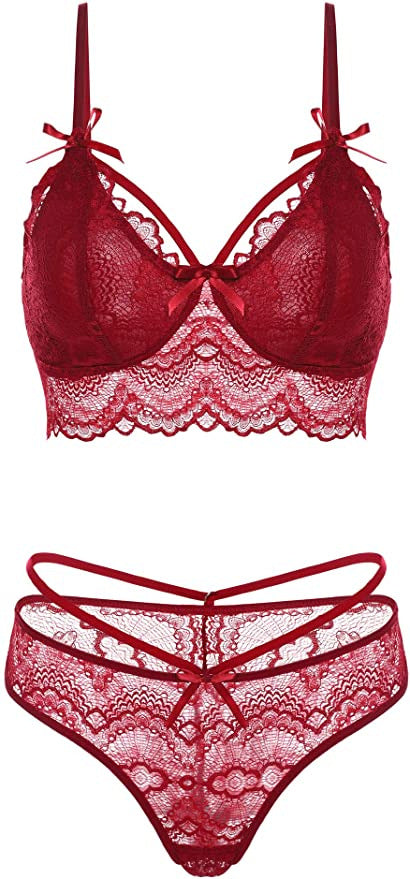 Widened Lace Edge Sexy Deep V Plunge Plunge Bra Set Top Thin Bottom Thick Push up Sexy Lingerie