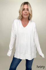 Front Seam Light Knit Sweater