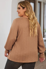 Khaki Subtle Cable Knit Plus Size Jumper