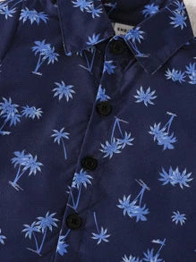 Baby Boy Coconut Tree Print Shirt