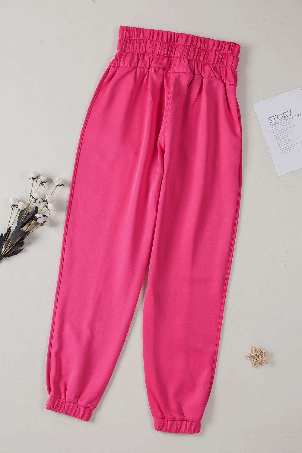 Rose Smocked Waist Jogger Pants