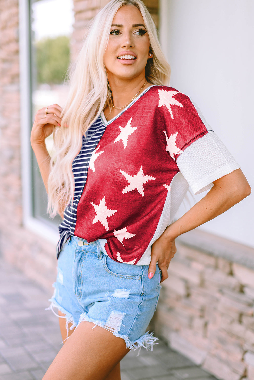 Red American Flag Stars and Stripes Tank Top