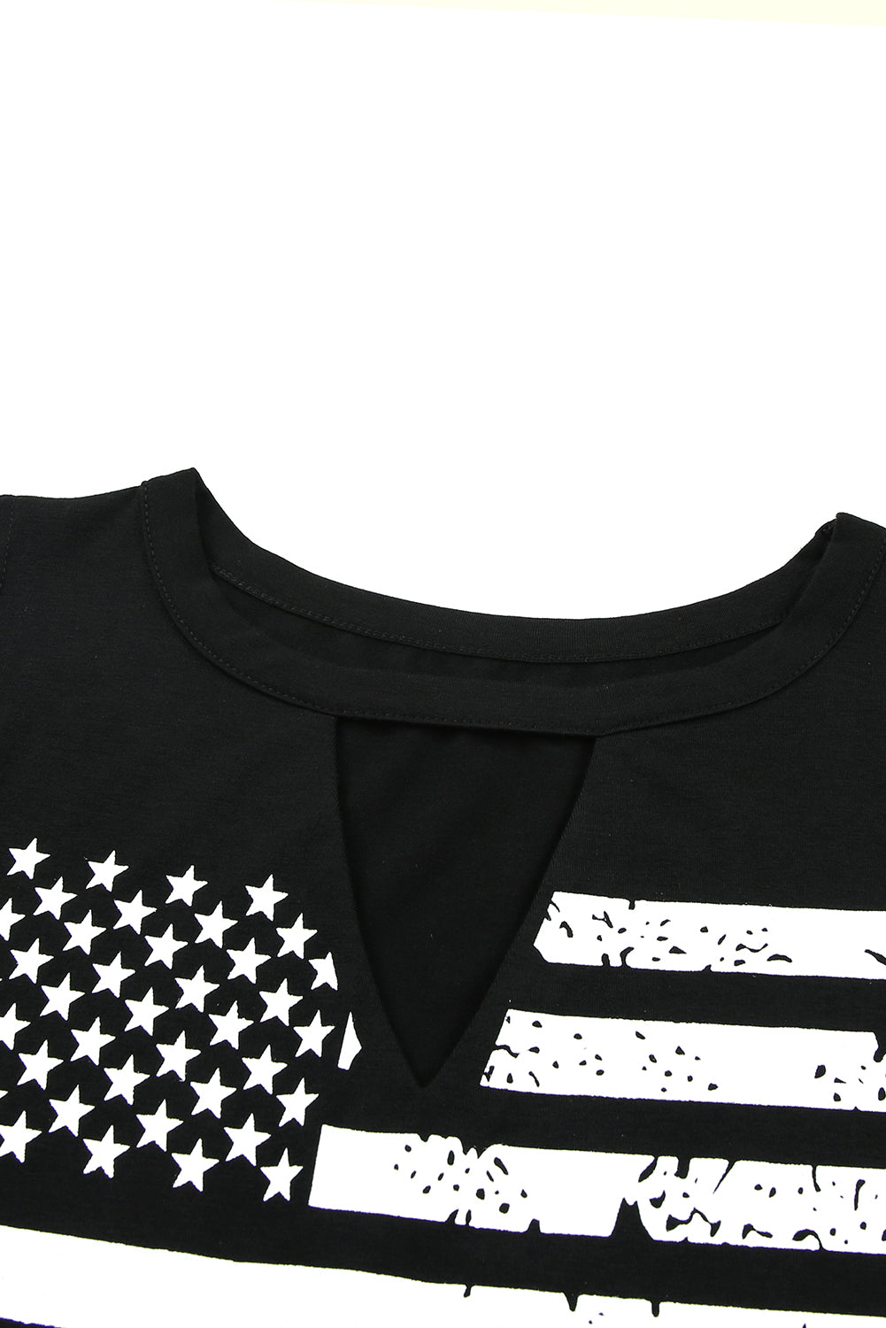 Green Cutout American Flag Print Tank Top