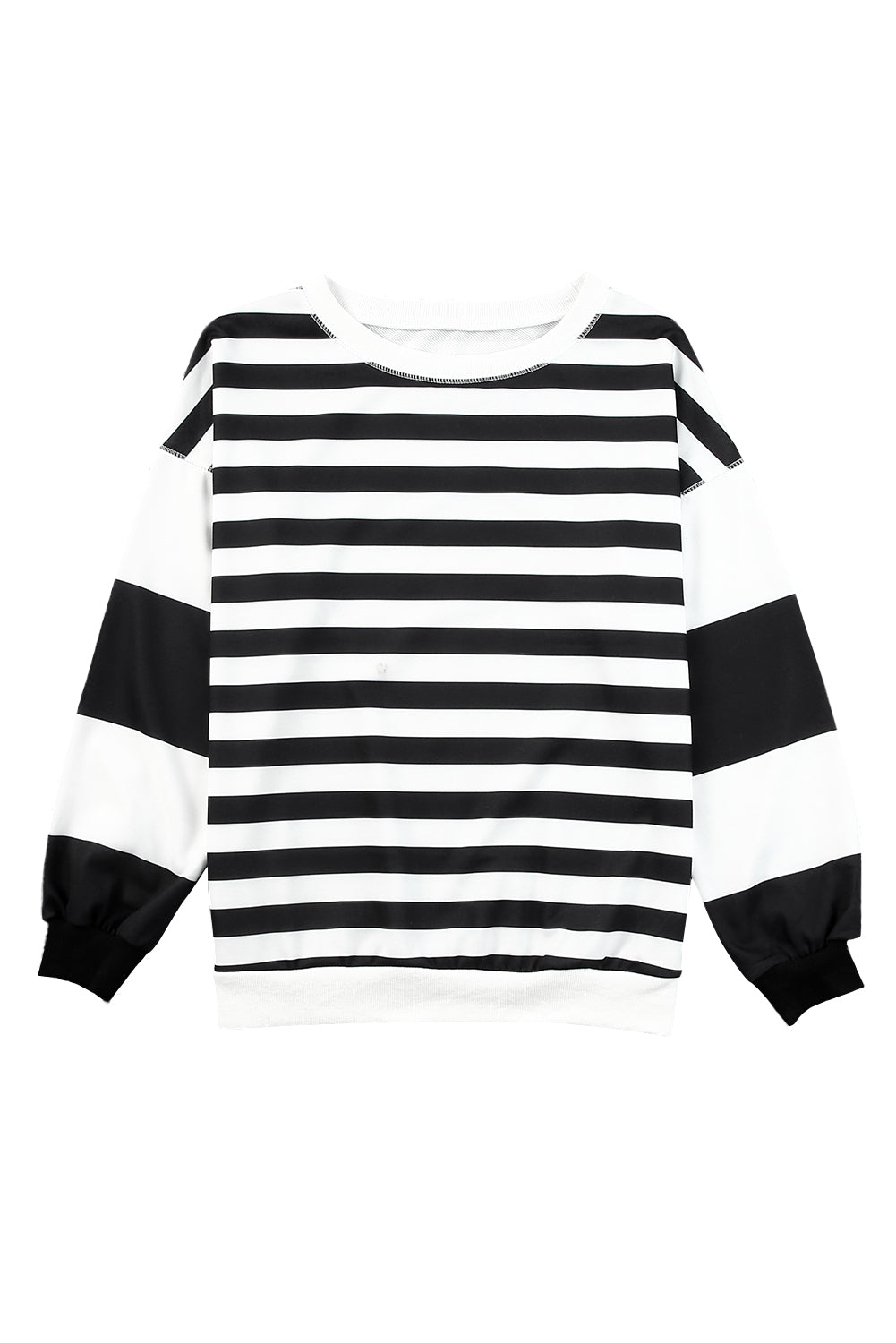 Stripe Drop Shoulder Striped Pullover Sweatshirt