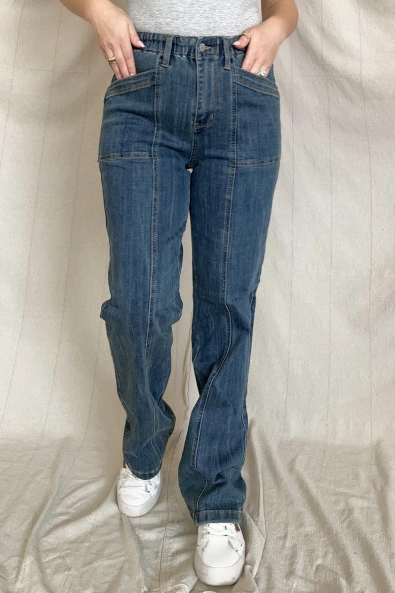 Judy Blue High Waist Elastic Waist Vintage Straight Jeans
