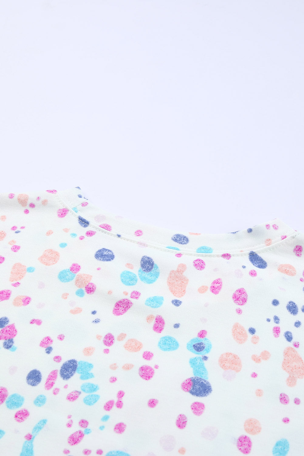 White Tie-dye Long Sleeve Crop Pullover and Joggers Lounge Set