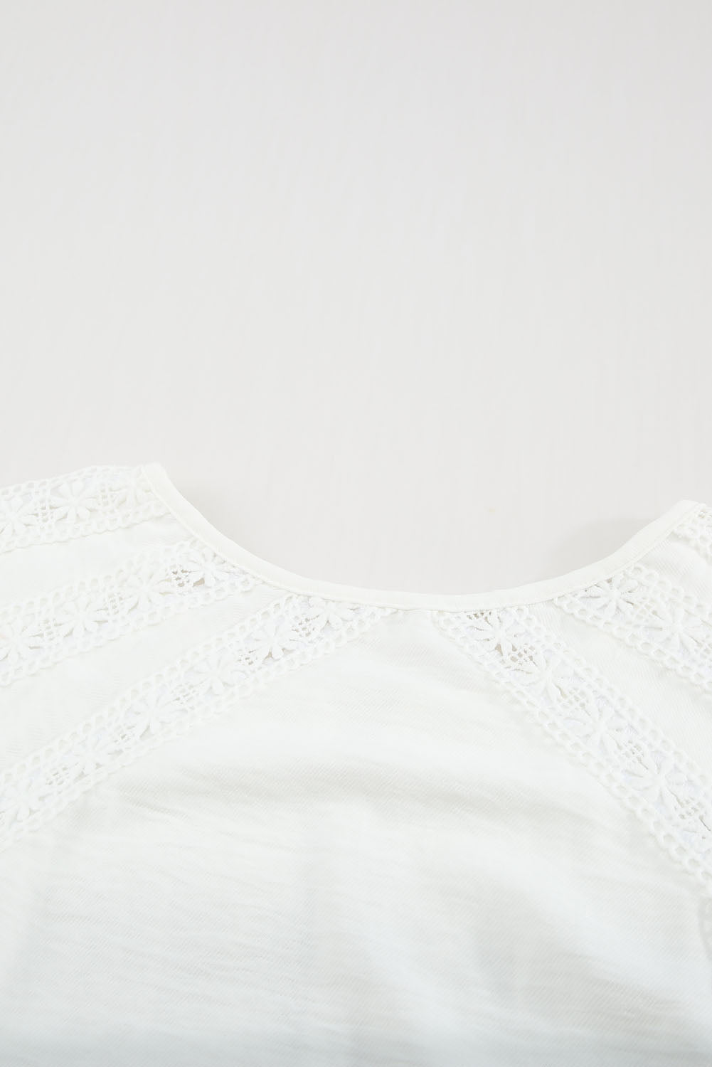 White Crochet Eyelet Short Sleeves Top