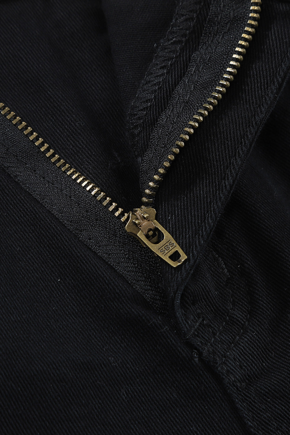 Black Asymmetrical Ripped Denim Shorts
