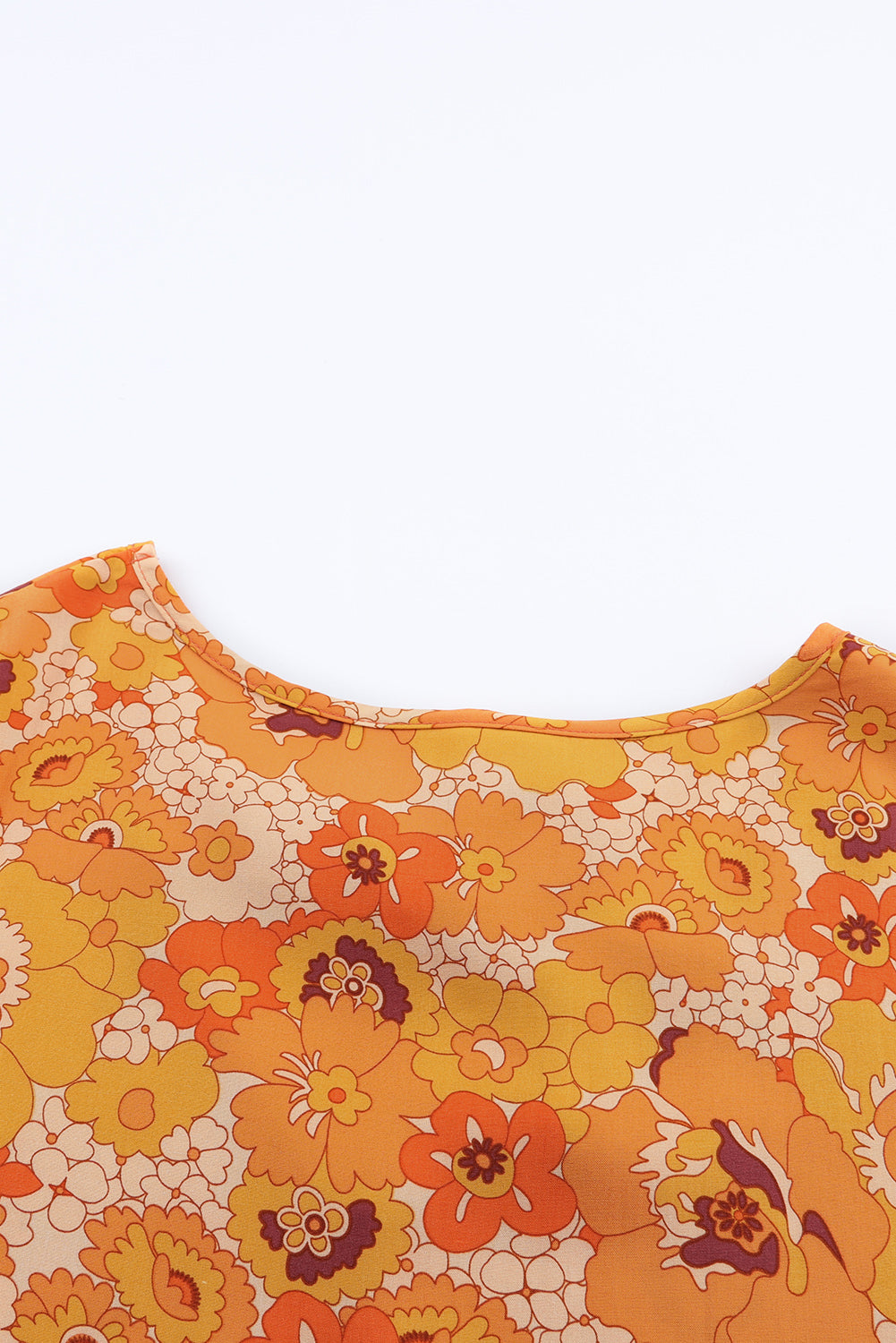 Yellow Puff Sleeve Floral Dress with Pompom Trim
