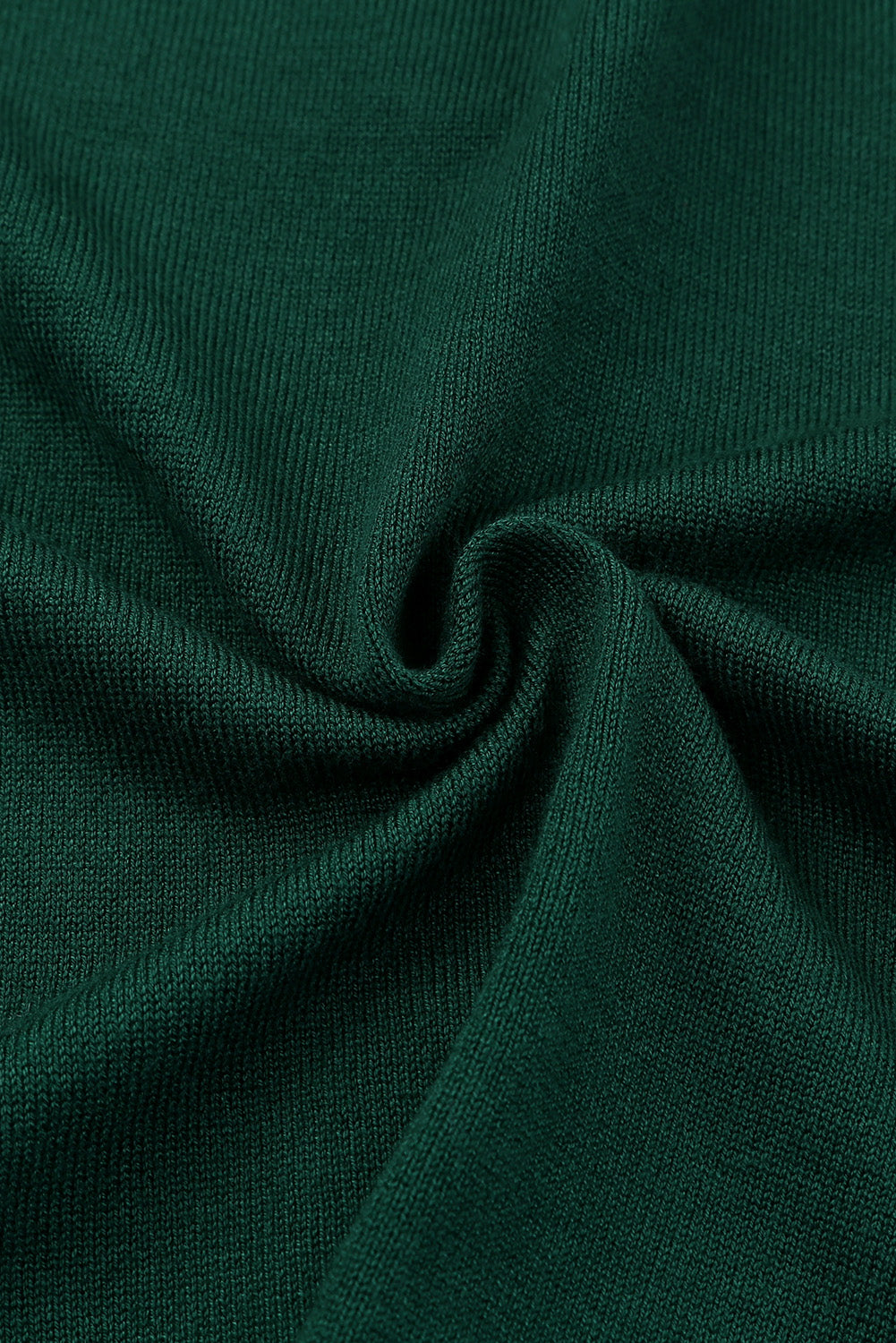 Green Lightweight Knit Ribbed Trim Snap Button Cardigan