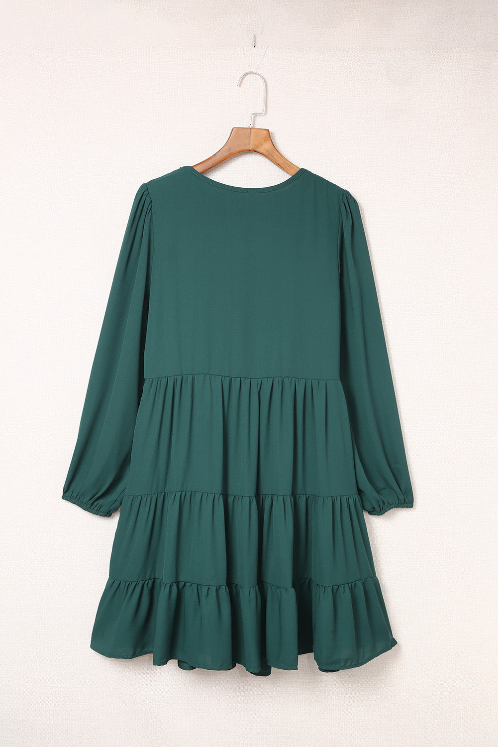 Green Smocked Tiered Plus Size Dress