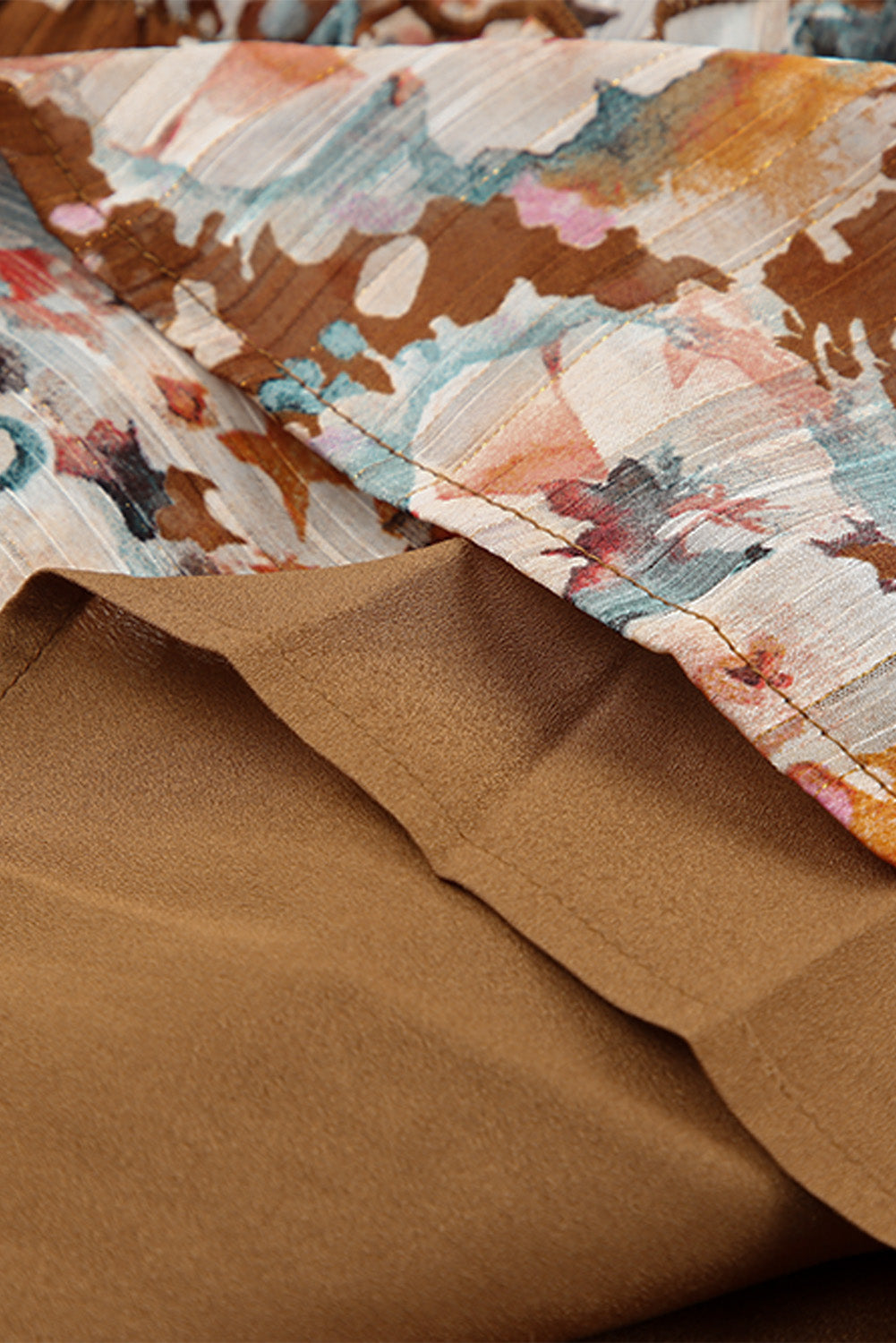 Brown Tiered Ruffle Floral Dress