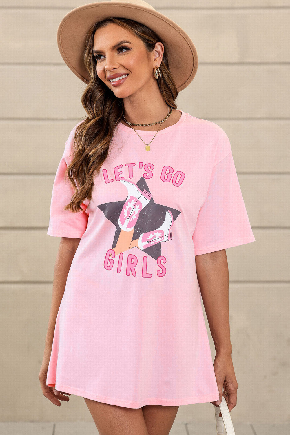 Gray Lets Go Girls Western Graphic Tee