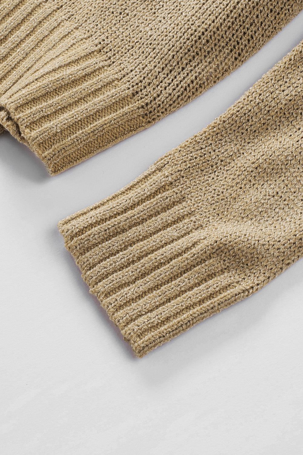 Khaki Ribbed Trim Oversize Sweater