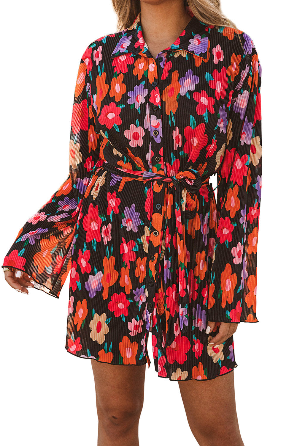 Multicolor Loose Shirt Dress