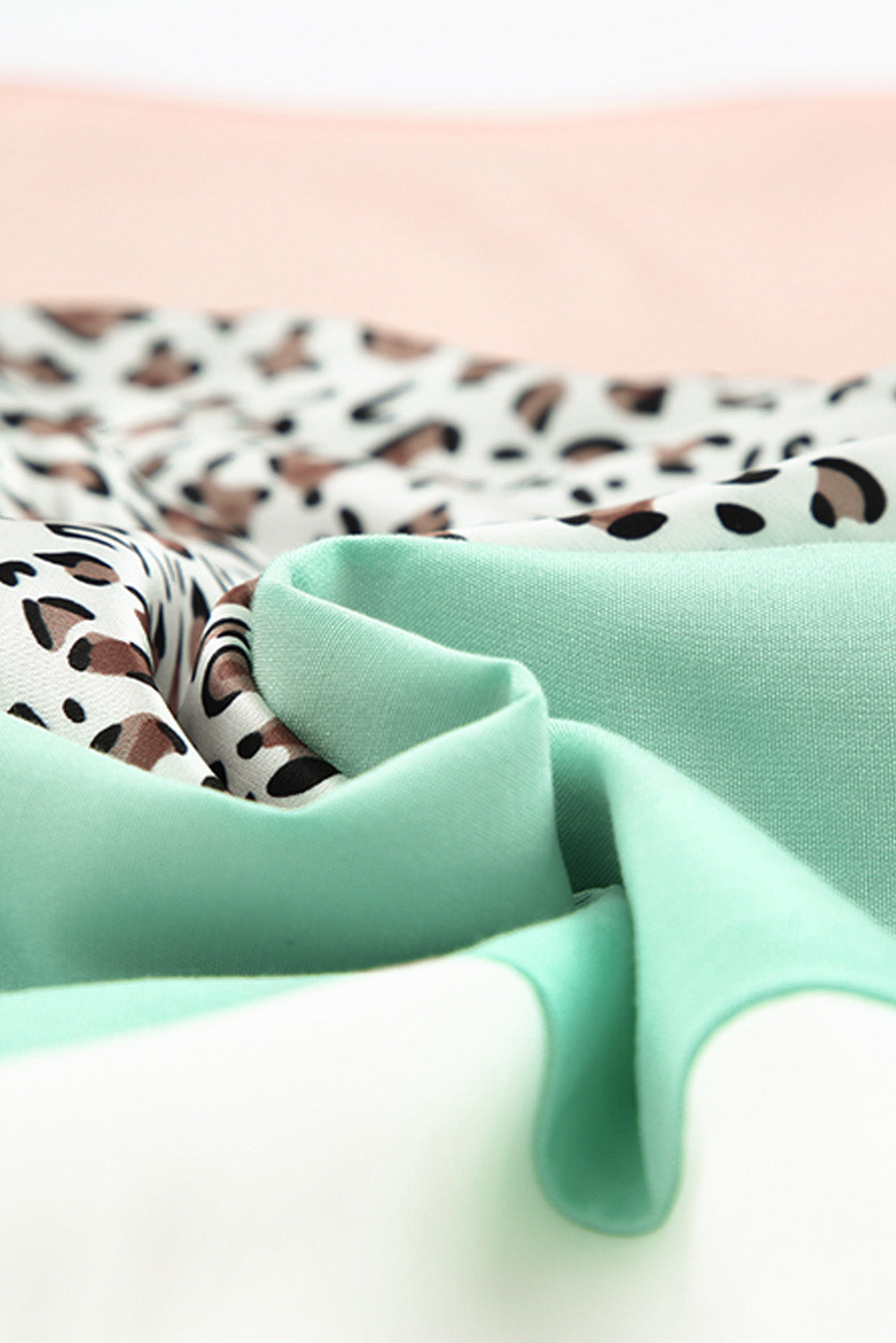 Leopard V Neck Ruffle Leopard Color Block Romper