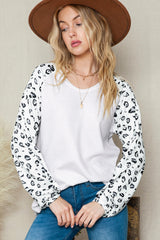 Leopard Print Thermal Long Sleeve Top