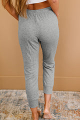 Gray Heather Distressed Cropped Joggers