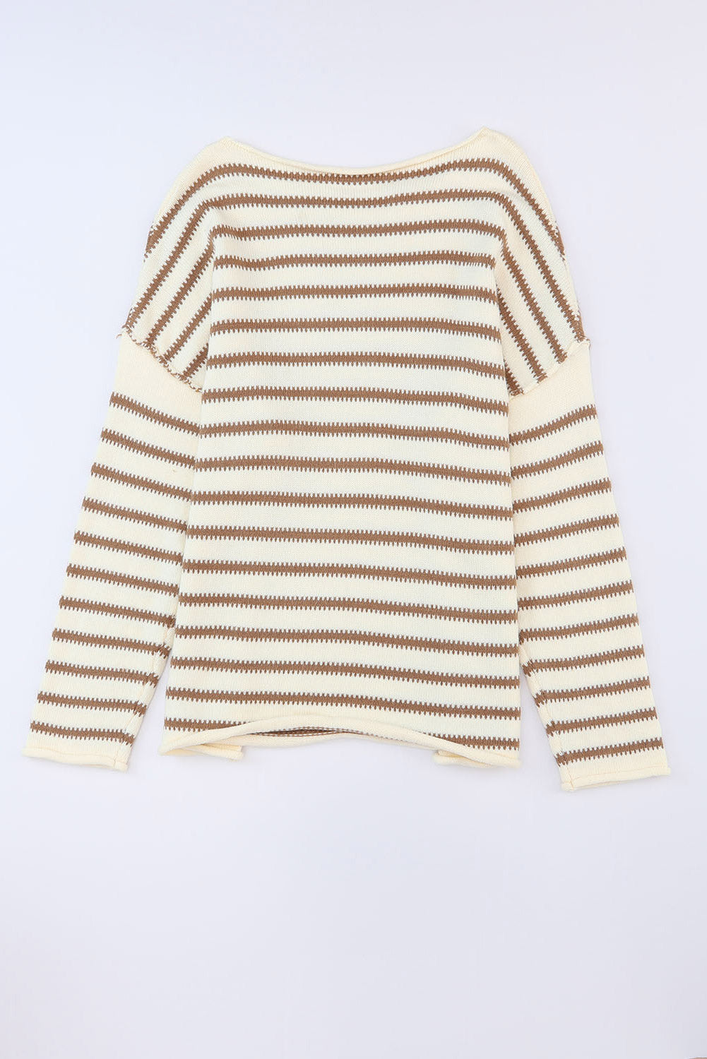 Yellow Striped Drop Shoulder Oversized Sweater