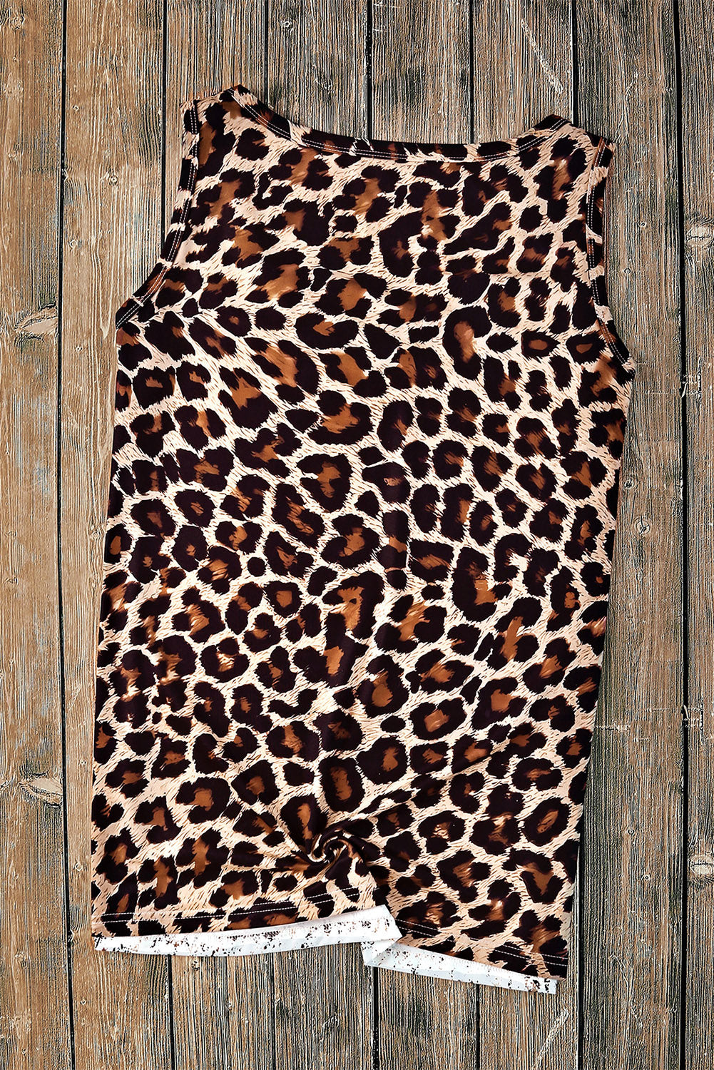 Leopard Bleached Blank Graphic Tank Top