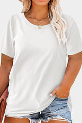White Plus Size Crew Neck T Shirt
