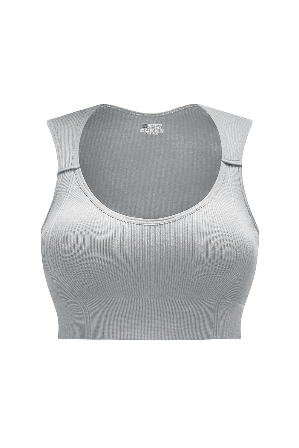 Gray Joint Straps Sleeveless Ribbed Gym Top