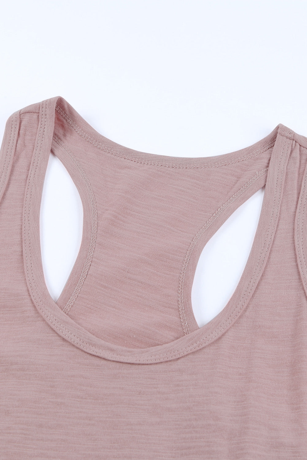 White Scoop Neck Basic Solid Tank Top