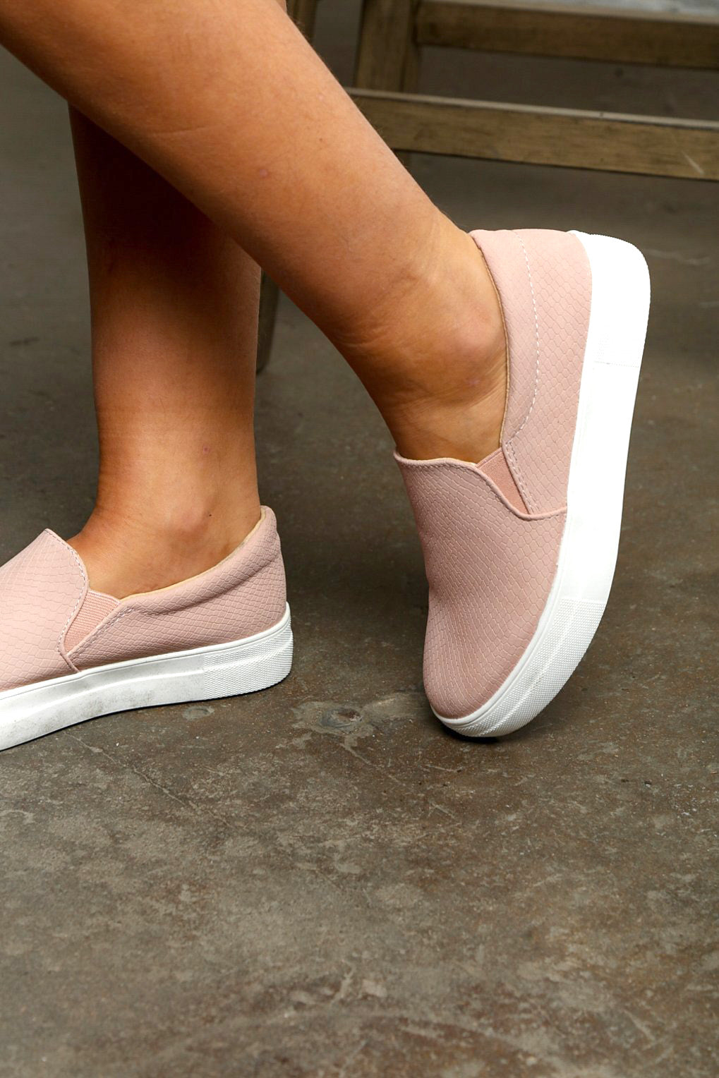 Mauve Cobra Suede Slip On Sneakers