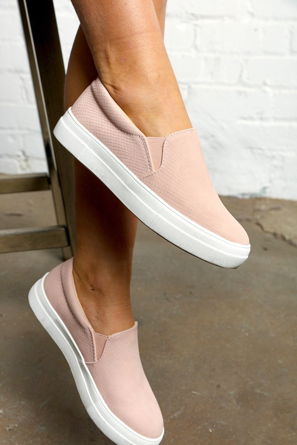 Mauve Cobra Suede Slip On Sneakers