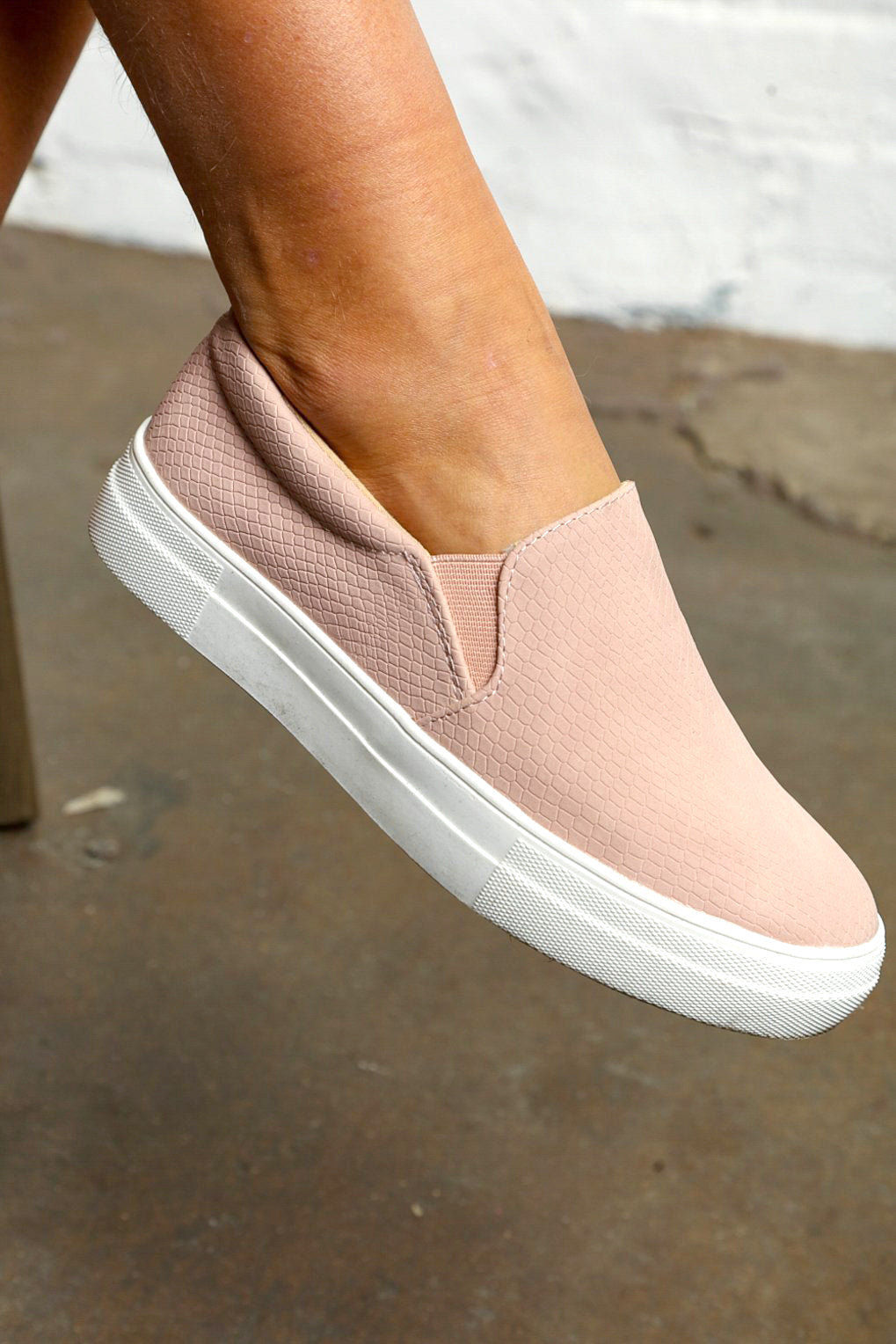 Mauve Cobra Suede Slip On Sneakers