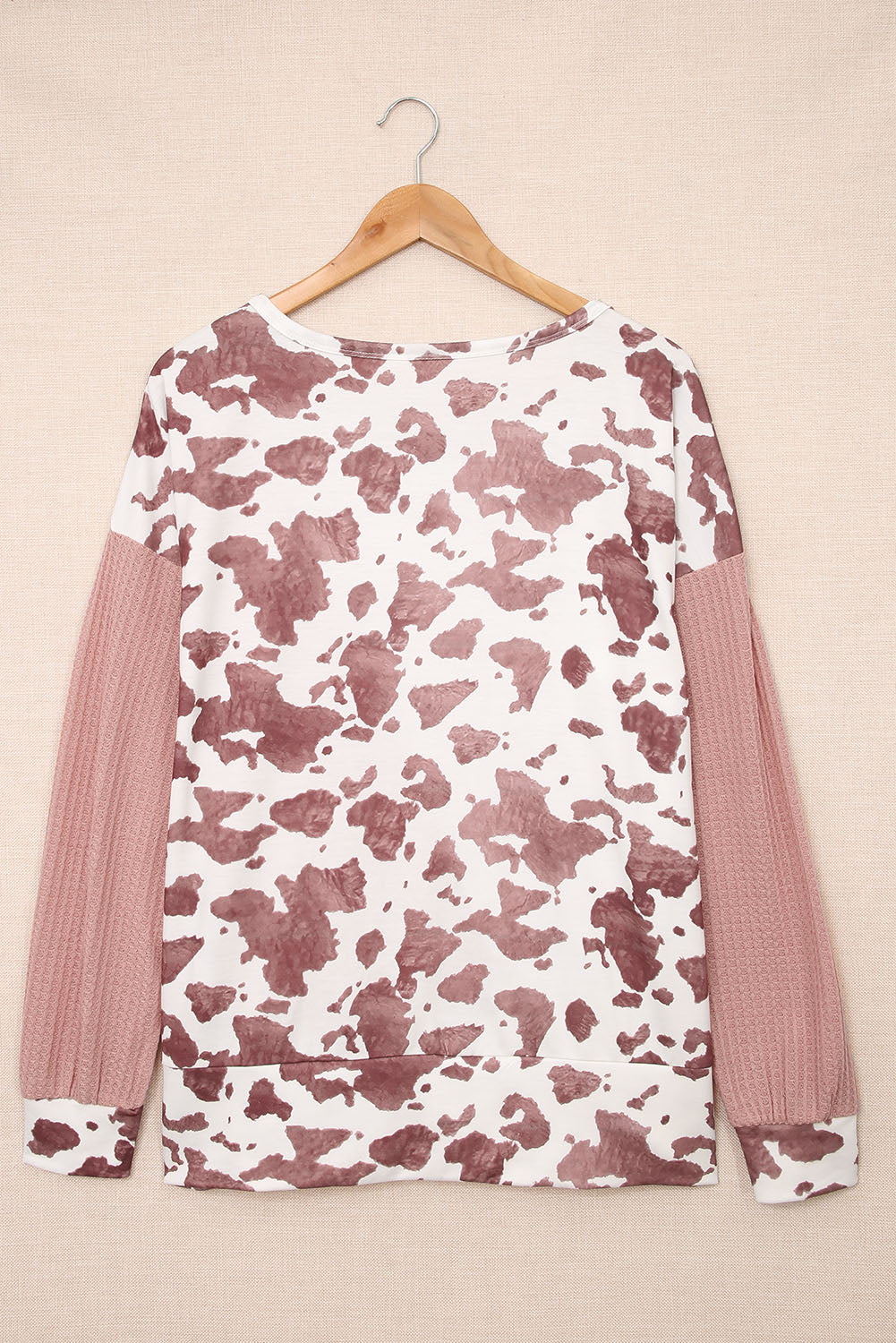 Brown Cow Contrast Asymmetrical Long Sleeve Top