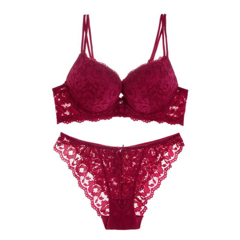 Lace Sexy Women Underwear Push up Comfort Push up Bra Set Extra Thick Small Breast Bigger Bra