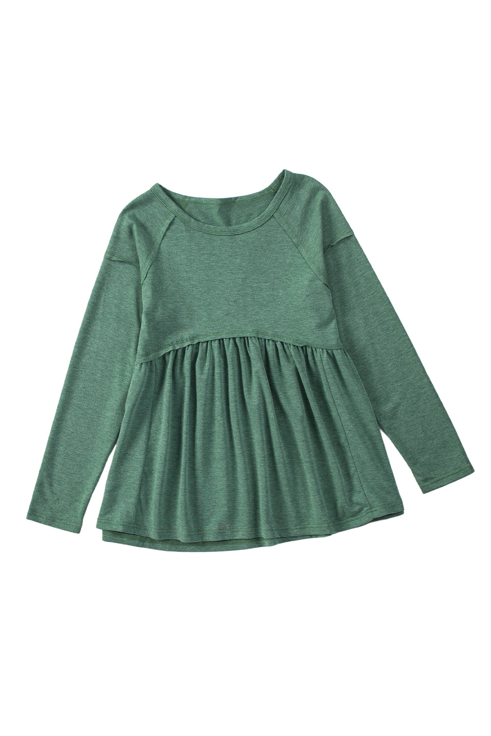 Green Long Sleeve Babydoll Top