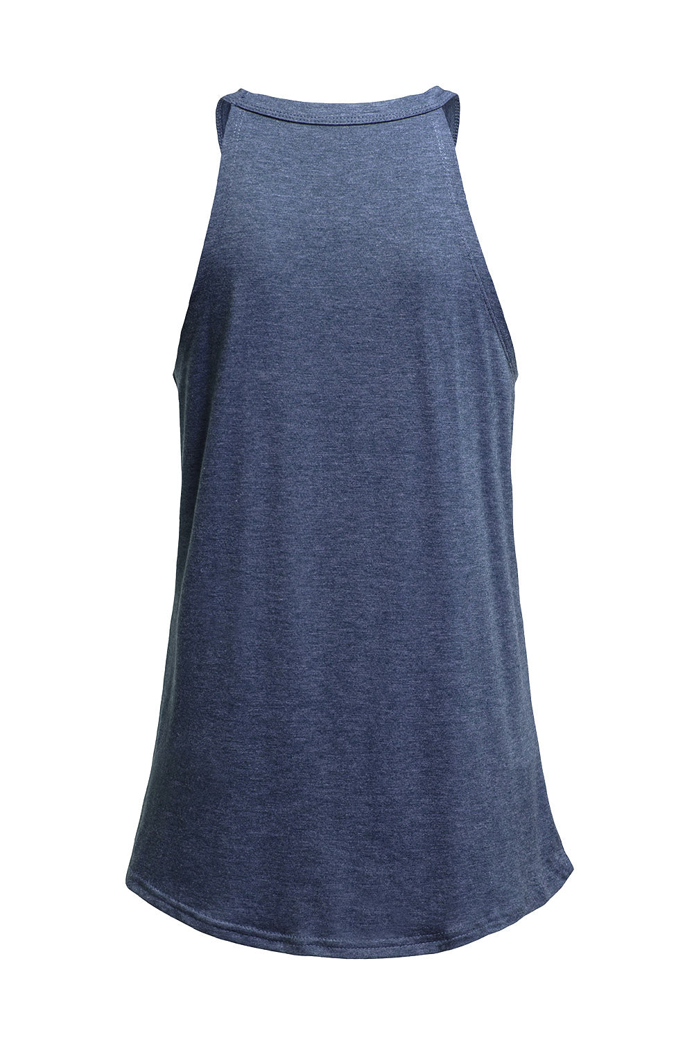 Black Solid Color Crew Neck Tank Top