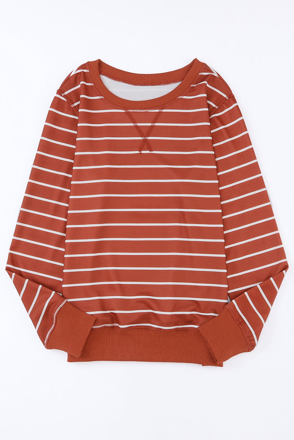 Stripe Printed Plus SIze Long Sleeve Top