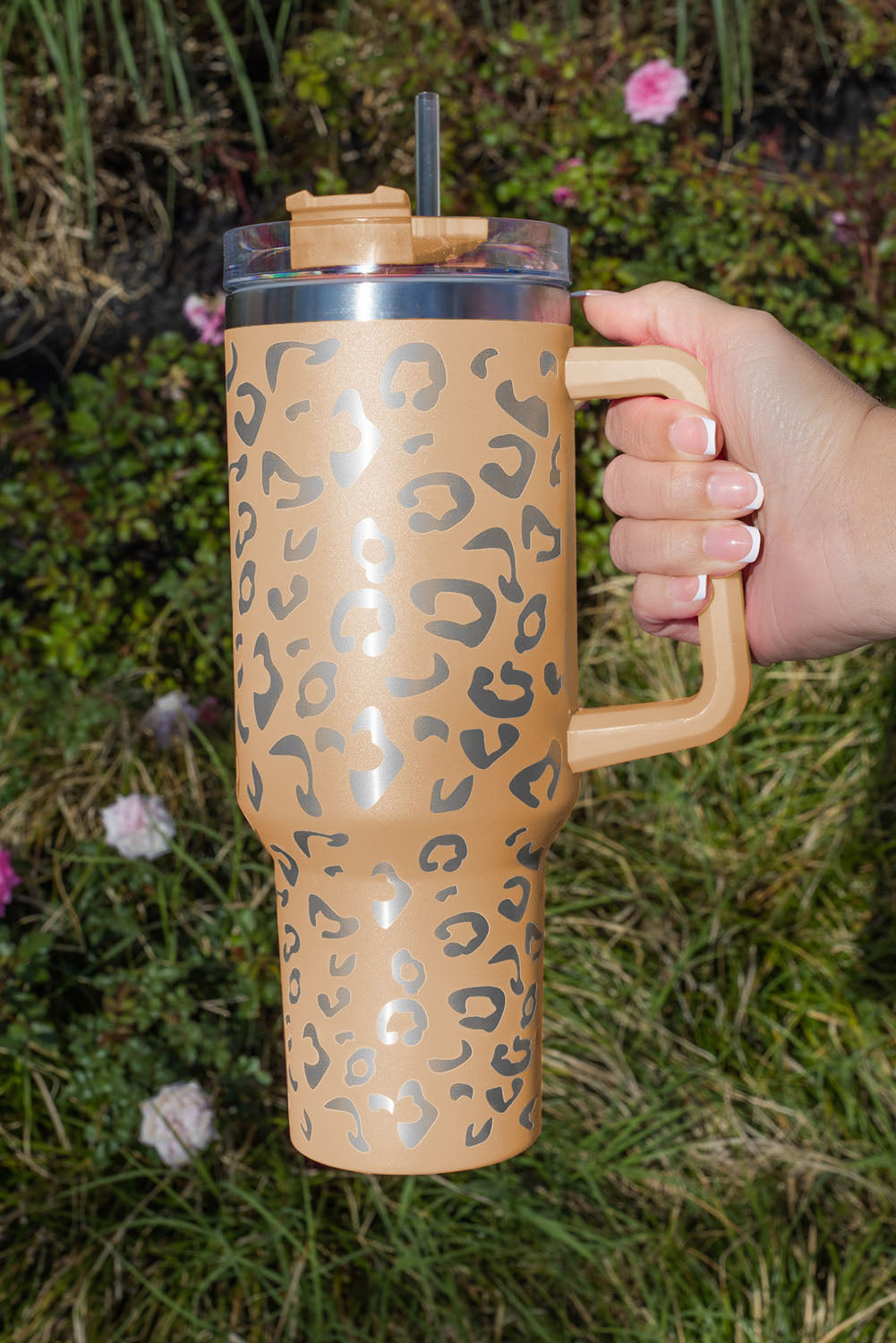 Rose Leopard Spotted 304 Stainless Double Insulated Cup 40oz