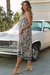 Purple Vintage Long Floral Sundress