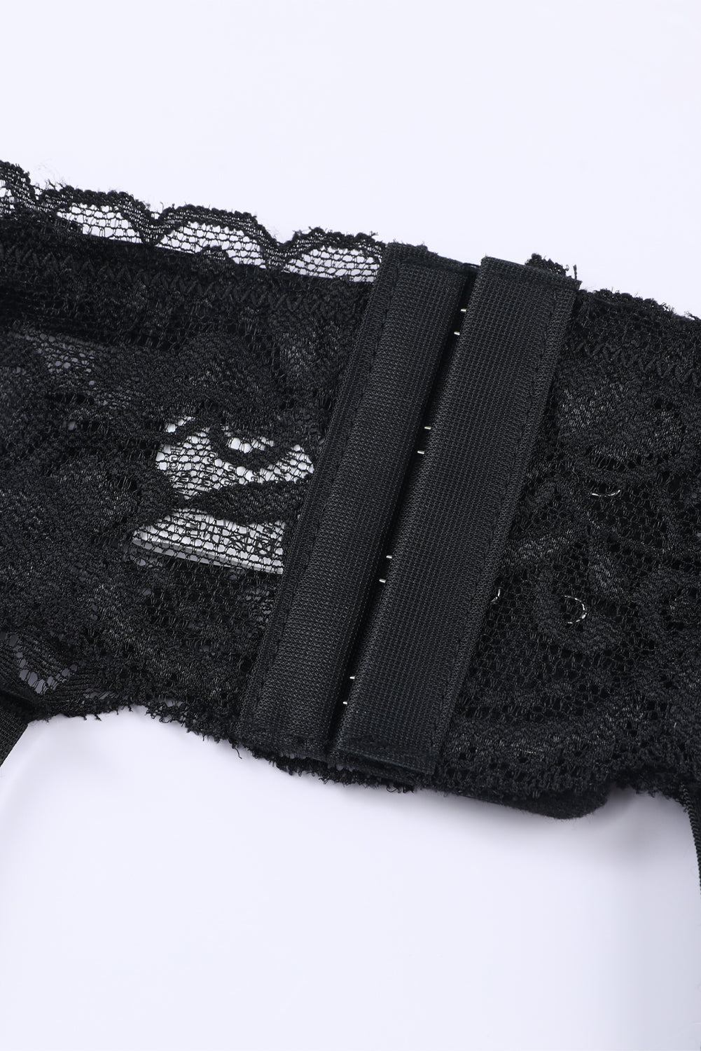 Black Vintage Lace Garter Belt with Thong