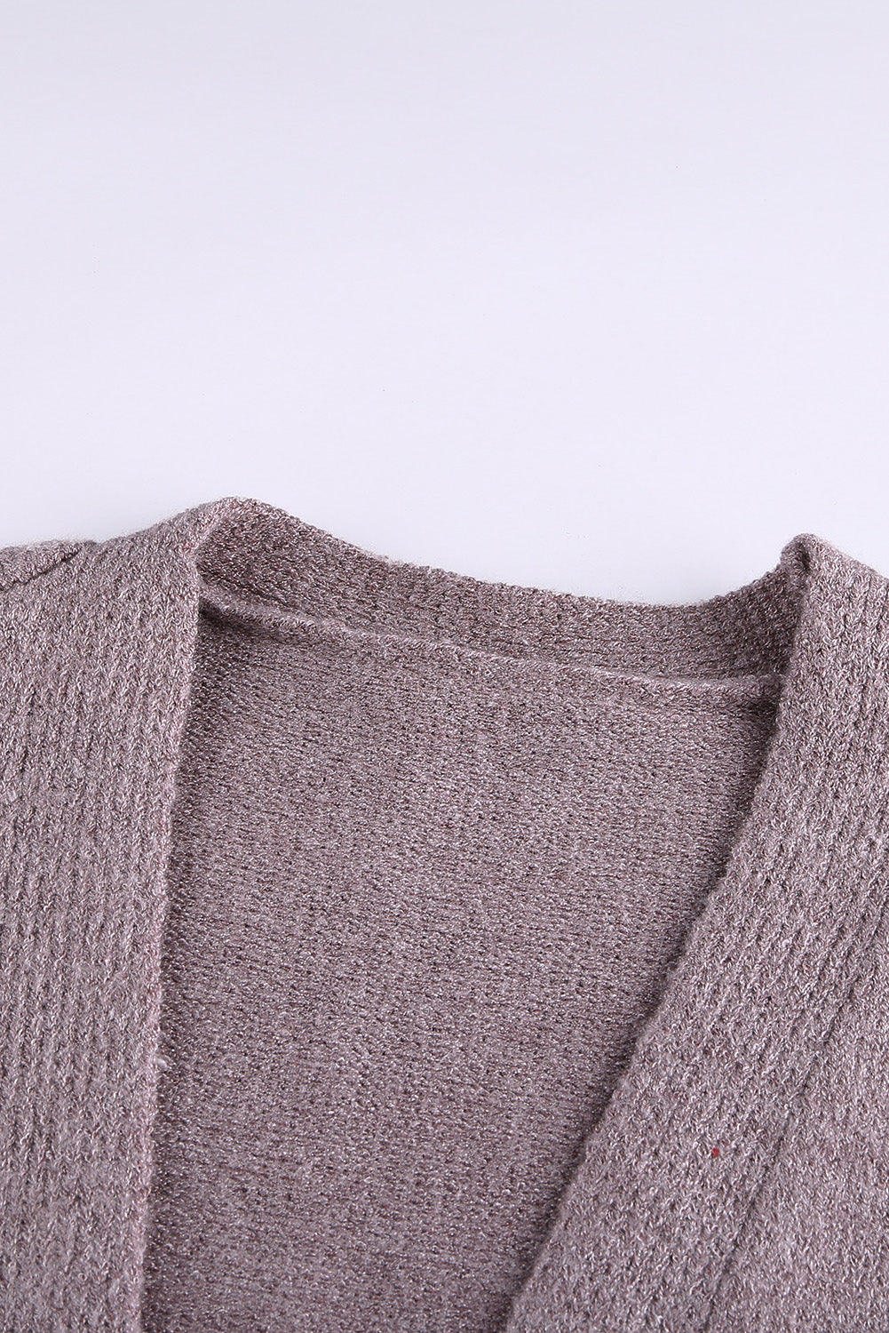 Khaki Open Front Colorblock Cardigan with Pockets