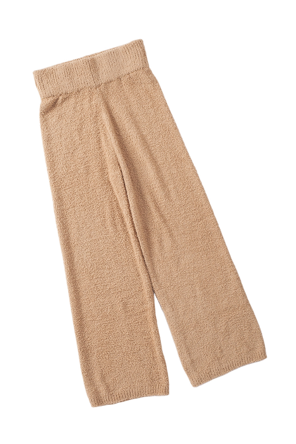 Khaki High Waist Plush Knitted Pants