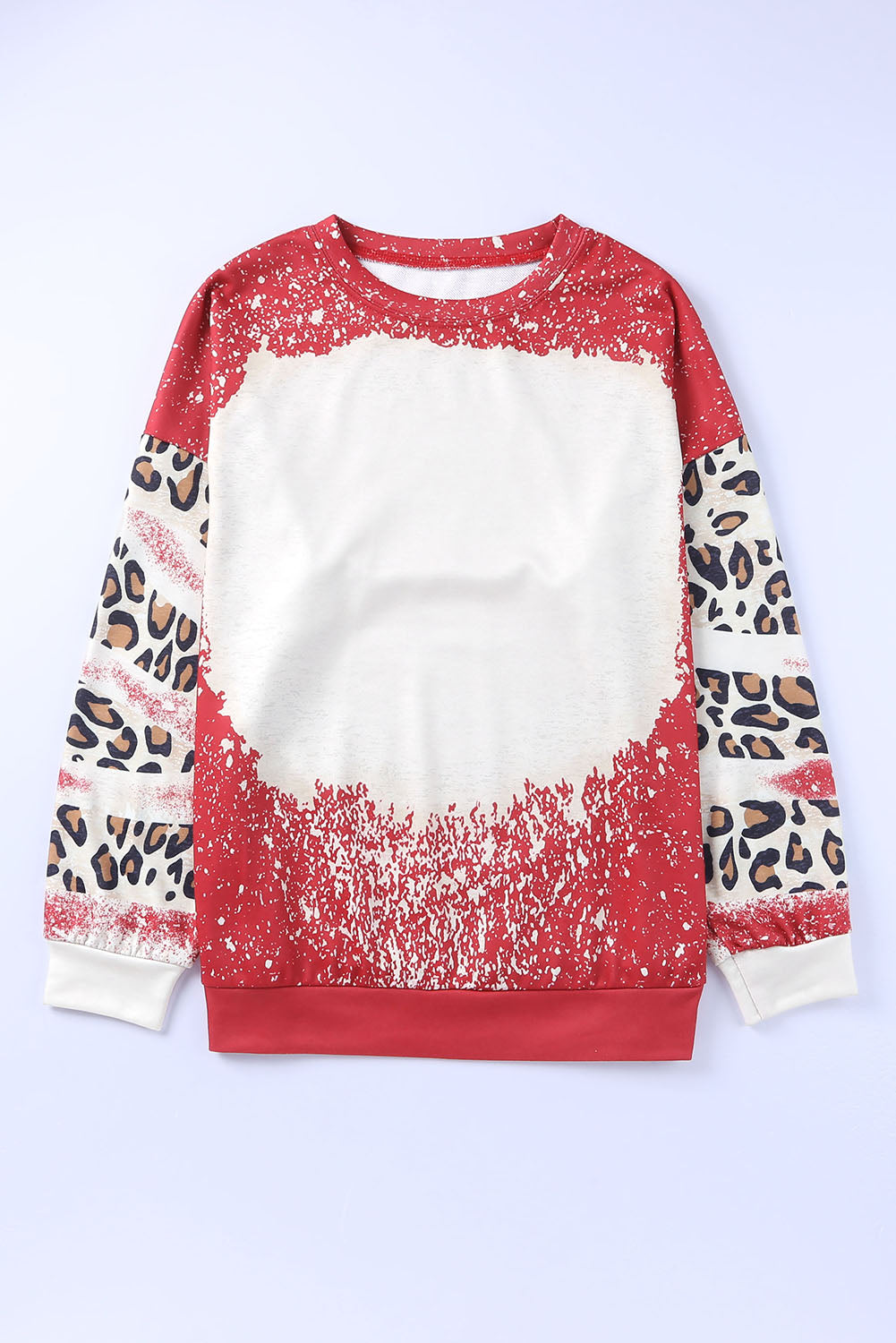 Black Tie Dye Leopard Drop Shoulder Sweatshirt