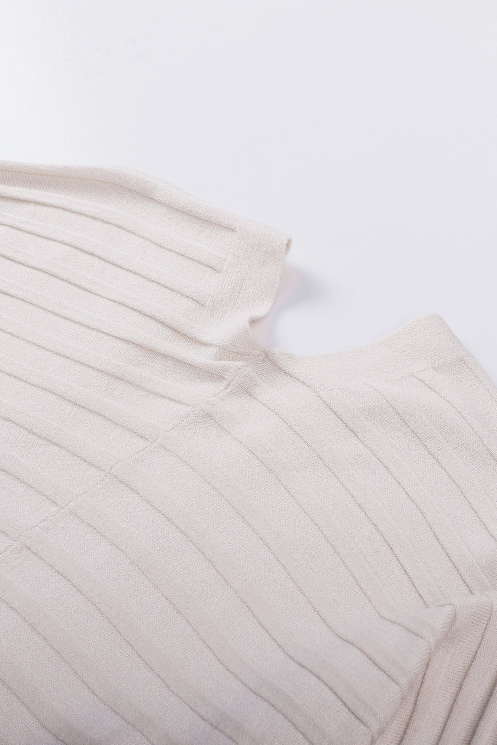 Red Ribbed Open Front Knit Cardigan