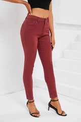 Mid Rise Solid Color Skinny Jeans