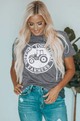 Gray SUPPORT YOUR LOCAL FARMERS Graphic Tee