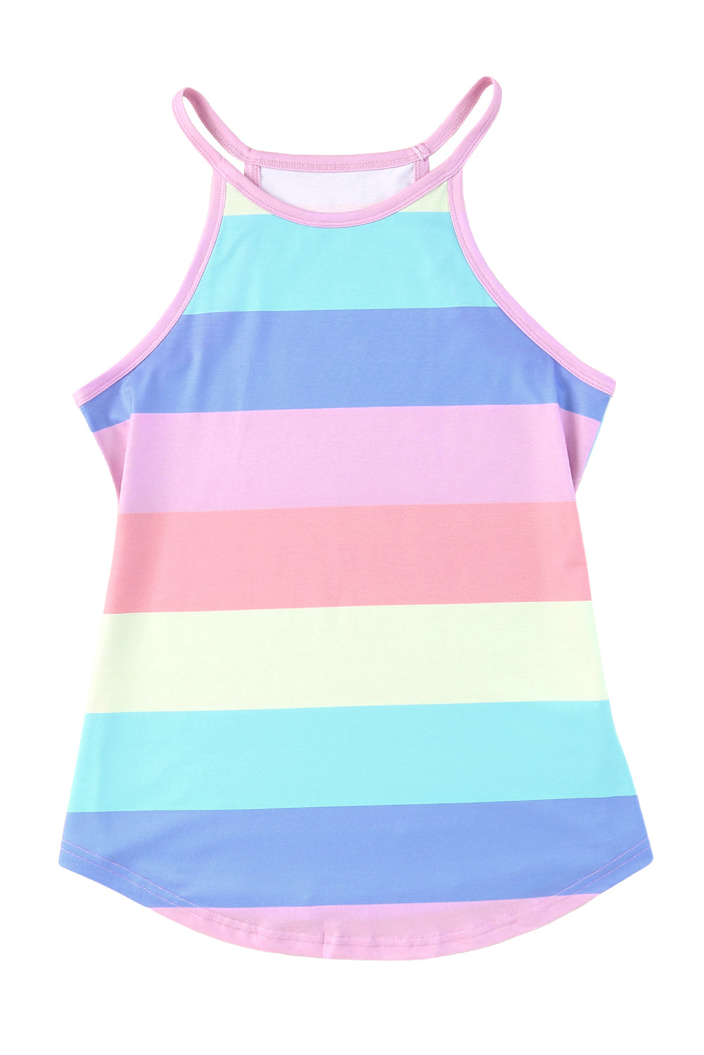 Multicolor Striped Print Tied Shoulder Flowy Tank Top